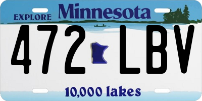 MN license plate 472LBV
