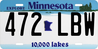 MN license plate 472LBW