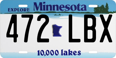 MN license plate 472LBX