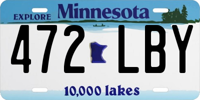 MN license plate 472LBY