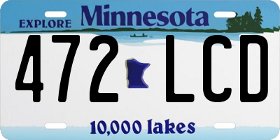 MN license plate 472LCD