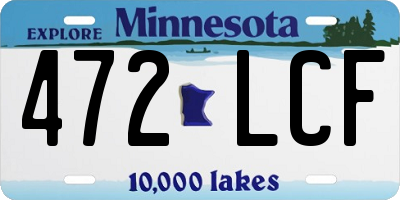 MN license plate 472LCF