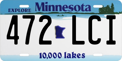 MN license plate 472LCI