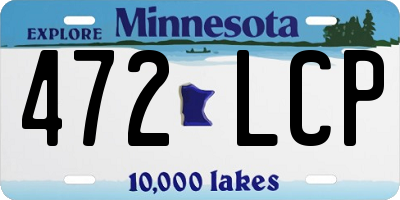 MN license plate 472LCP