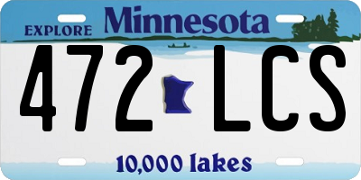 MN license plate 472LCS