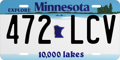 MN license plate 472LCV