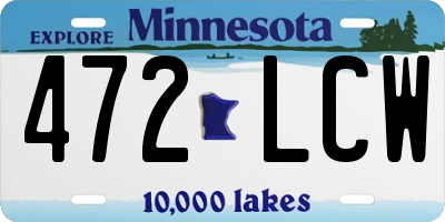 MN license plate 472LCW
