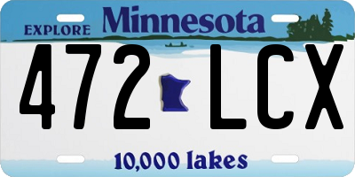 MN license plate 472LCX