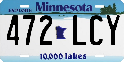 MN license plate 472LCY