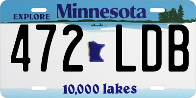 MN license plate 472LDB