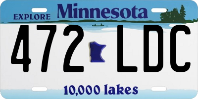 MN license plate 472LDC