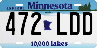 MN license plate 472LDD