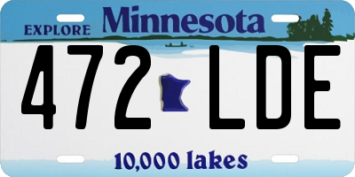 MN license plate 472LDE