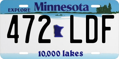 MN license plate 472LDF