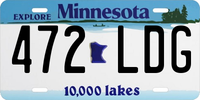 MN license plate 472LDG