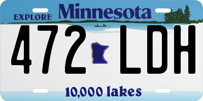 MN license plate 472LDH