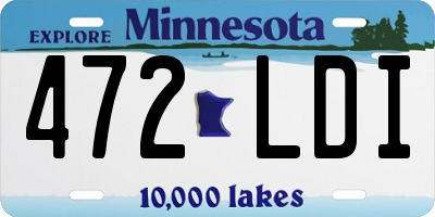 MN license plate 472LDI