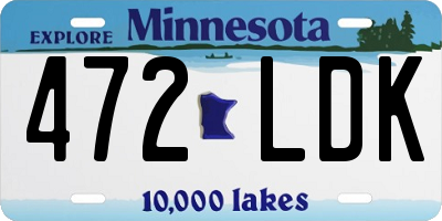 MN license plate 472LDK