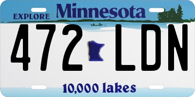 MN license plate 472LDN