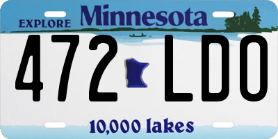 MN license plate 472LDO
