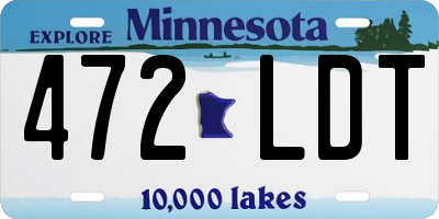 MN license plate 472LDT