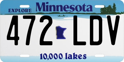 MN license plate 472LDV
