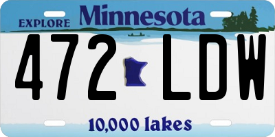 MN license plate 472LDW