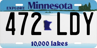 MN license plate 472LDY