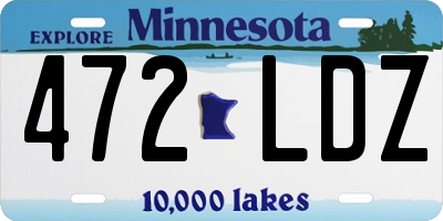 MN license plate 472LDZ