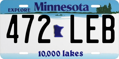 MN license plate 472LEB