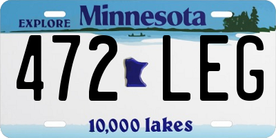 MN license plate 472LEG