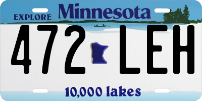 MN license plate 472LEH