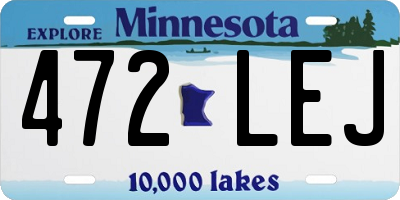 MN license plate 472LEJ