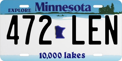 MN license plate 472LEN