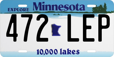 MN license plate 472LEP
