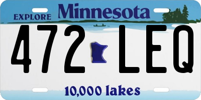 MN license plate 472LEQ