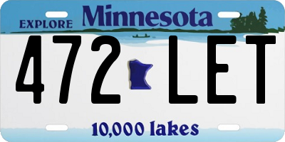 MN license plate 472LET
