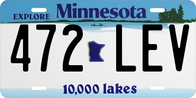 MN license plate 472LEV