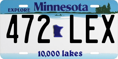 MN license plate 472LEX