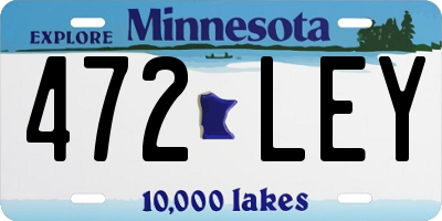 MN license plate 472LEY