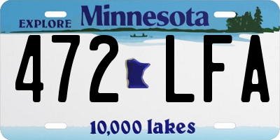 MN license plate 472LFA