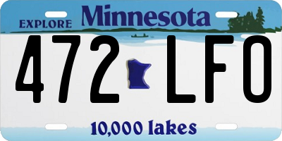 MN license plate 472LFO