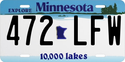 MN license plate 472LFW