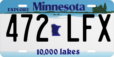 MN license plate 472LFX