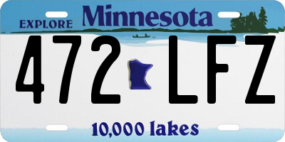 MN license plate 472LFZ