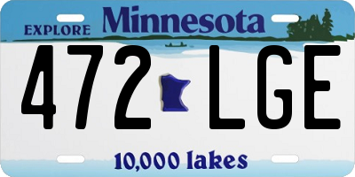 MN license plate 472LGE