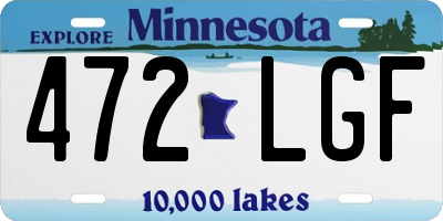 MN license plate 472LGF
