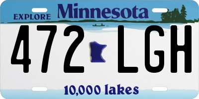 MN license plate 472LGH