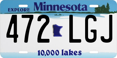 MN license plate 472LGJ