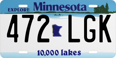 MN license plate 472LGK